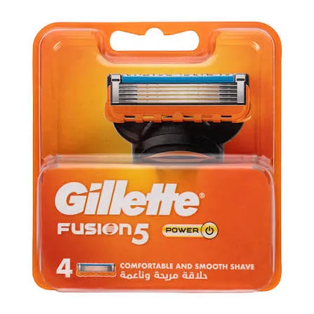 یدک خودتراش مردانه ژیلت مدل فیوژن پاور پنج لبه بسته 4 عددی سازگار با دسته‌های Fusion5 و Fusion Power
